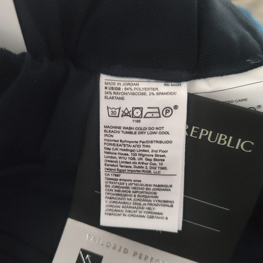 New Mens Banana Republic‎ Pants Size 33 Navy Trousers Drawstring Waist Black